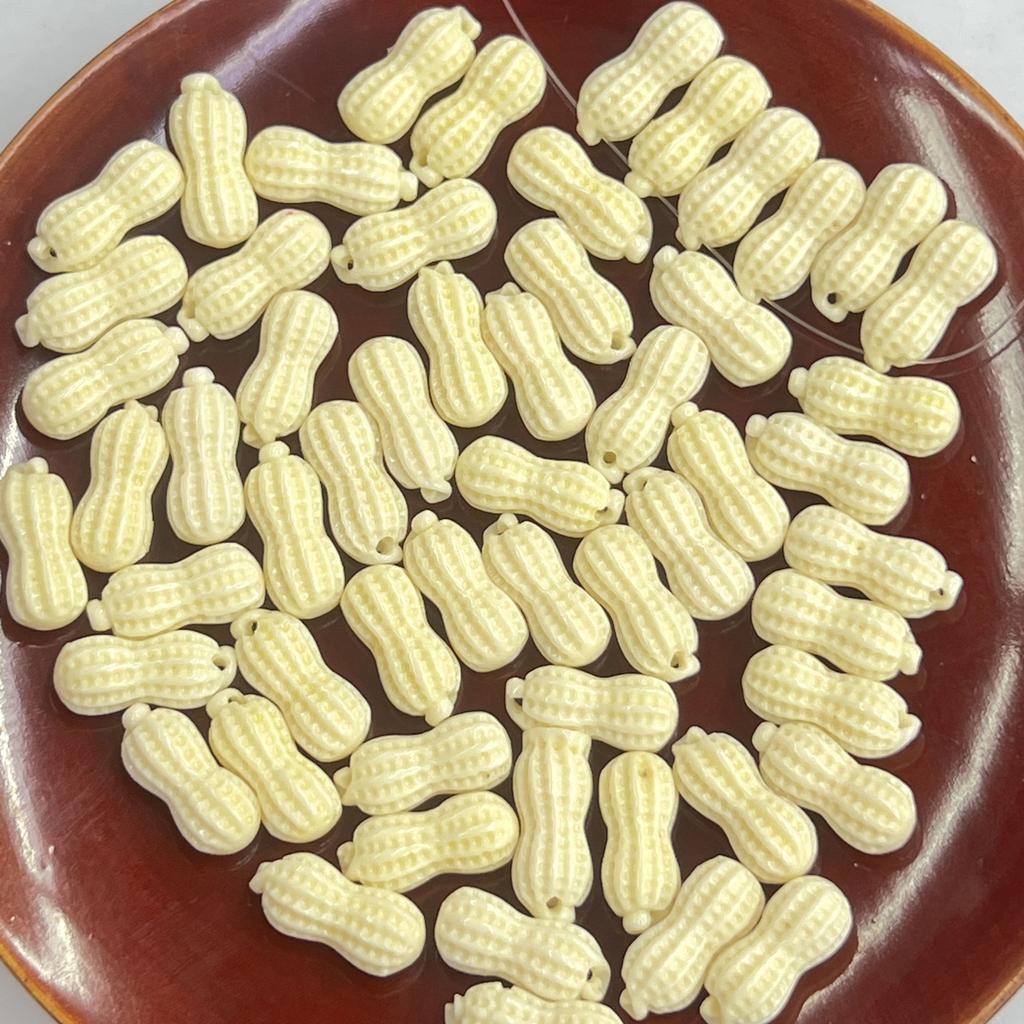 10Pcs, Cute Peanut Plastic Beads, Lightweight Shatterproof, Fits Beading Wires for Necklace/Bracelet/Keychain, Popular 2026 Craft Beading Supplies