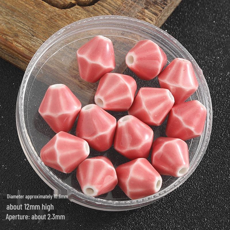 Macaron Rhombus Ceramic Beads for DIY Jewelry Making