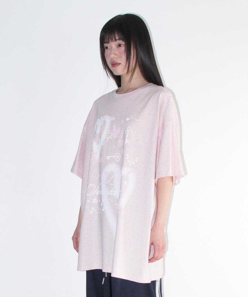AMES-WORLDWIDE Heart Pixel Art Tee Pink