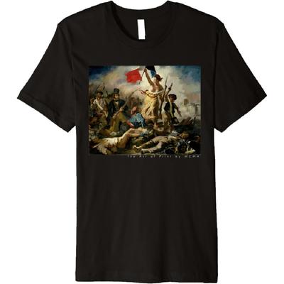 La Libertad Guiando al Pueblo, Delacroix, Diseño de Impresión de Bellas Artes Camiseta Premium