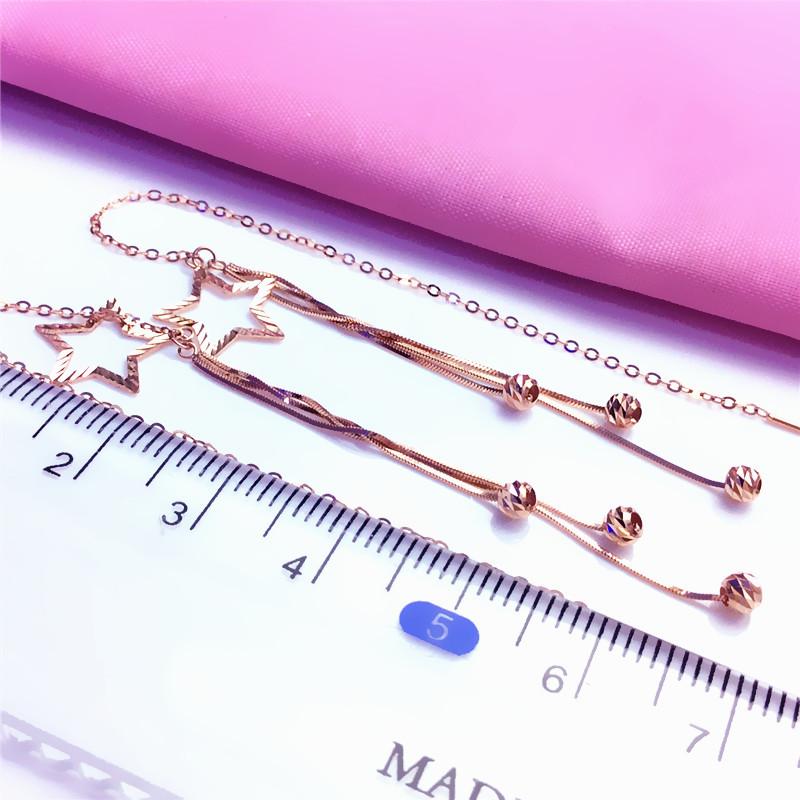 Color Gold-Plated Rose Gold Long Pentagram Snake Bone Fashion Foreign Purple Gold Earphone Female