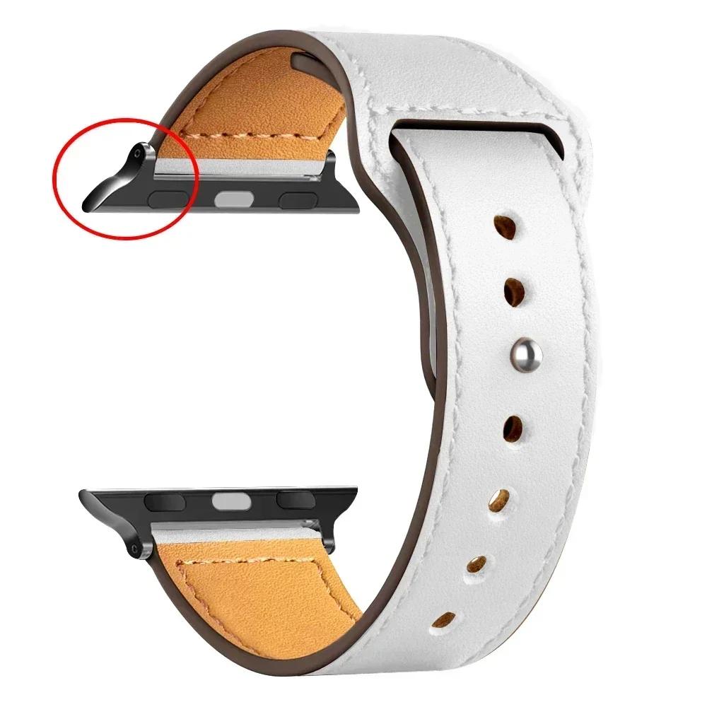 Leather Straps for Apple Watch 10 Band 46mm 42mm 44mm 45mm 49mm 41mm 40mm Correa Bracelet IWatch Series 8 9 3 4 5 6 SE 7 Ultra 2