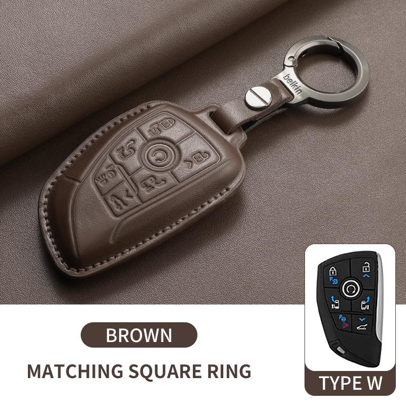 

Leather Car Remote Key Case Cover Fob For Buick Gl8 Phev Century Anti-Scratch Auto Keychain Protector Shell Garnish Accessories