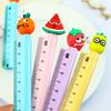 6/12Pcs Cartoon Fruit Gel Ruler 0.5MM Quick Drying Assorted Smooth Writing Pen with Multi-functional Writing Pen