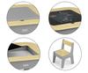 MILLY MALLY 6091 Olaf Blocks Furniture Set - Table and Two Chairs Dark Grey