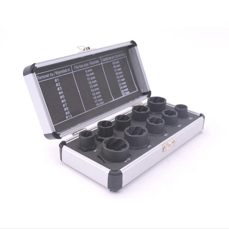 9-19mm Nut Screw Remover Extractor Damaged Bolt Threading Tool Socket Wrench Extractor Drill Bits Set Bolt Hand Tool Kit