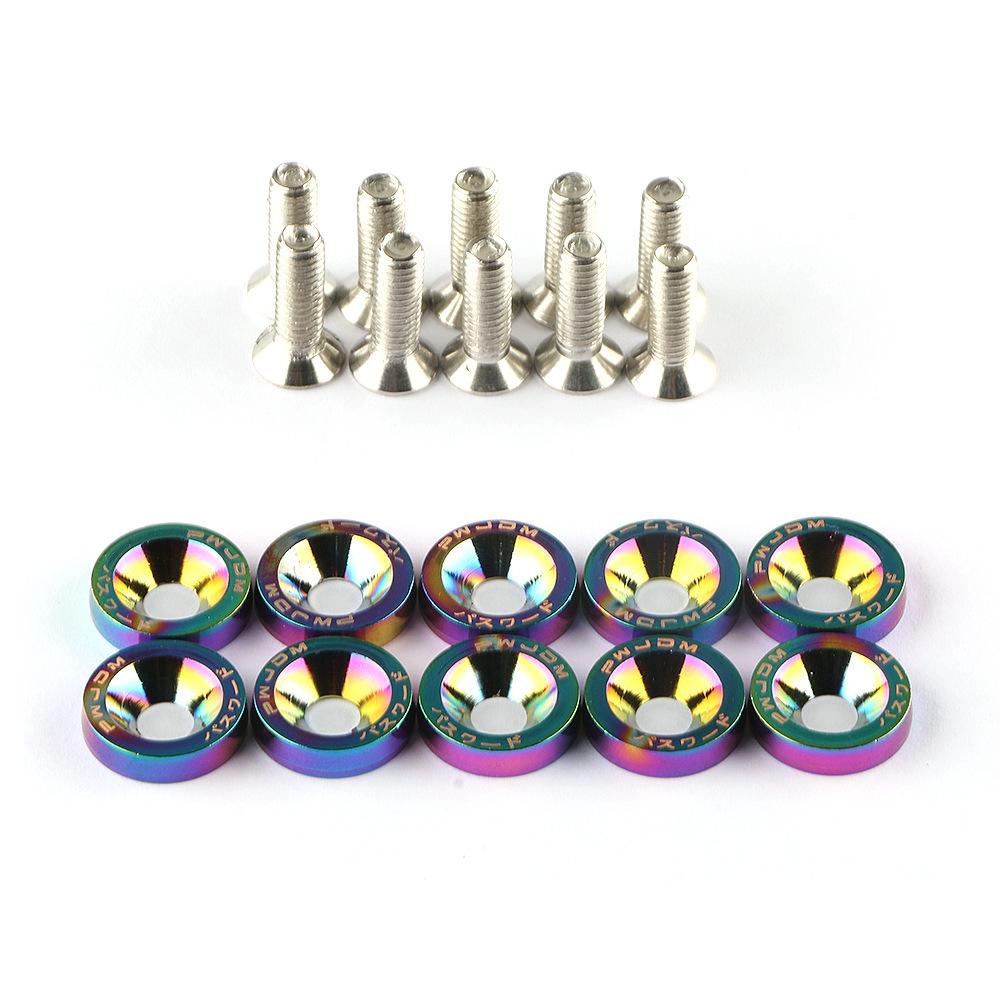 10pcs aluminum alloy countersunk washer M6 colourful Anodized Countersunk Head Bolt Washers Gasket