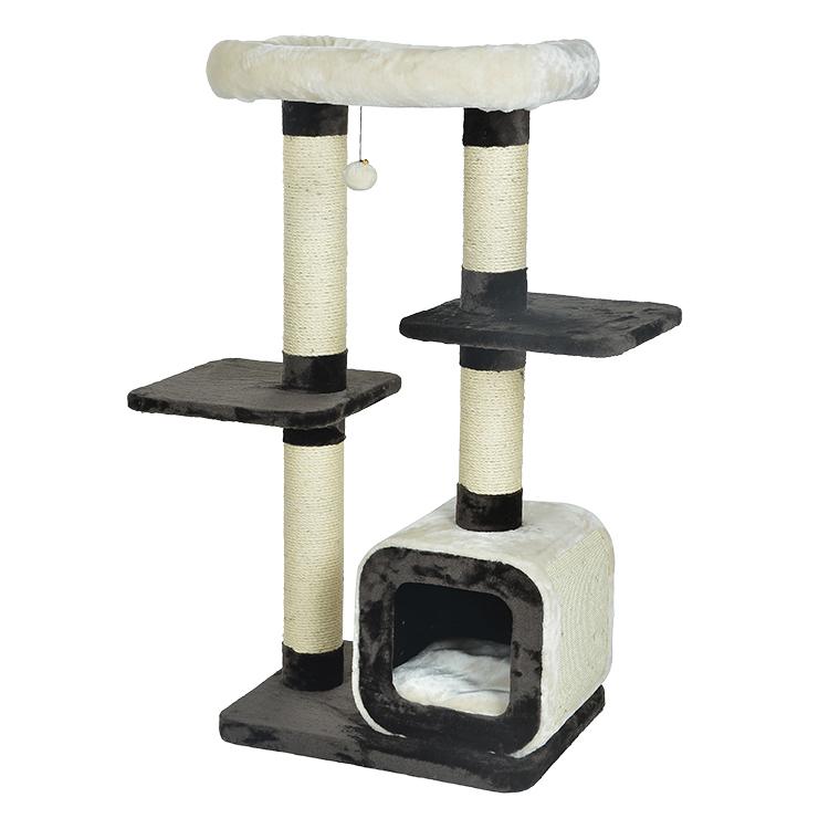 Carpet Fabric Cat Tree Cat Scratching Post 70cm Cat Scratcher Pole with Ball (WHITE,60 48 125) белый
