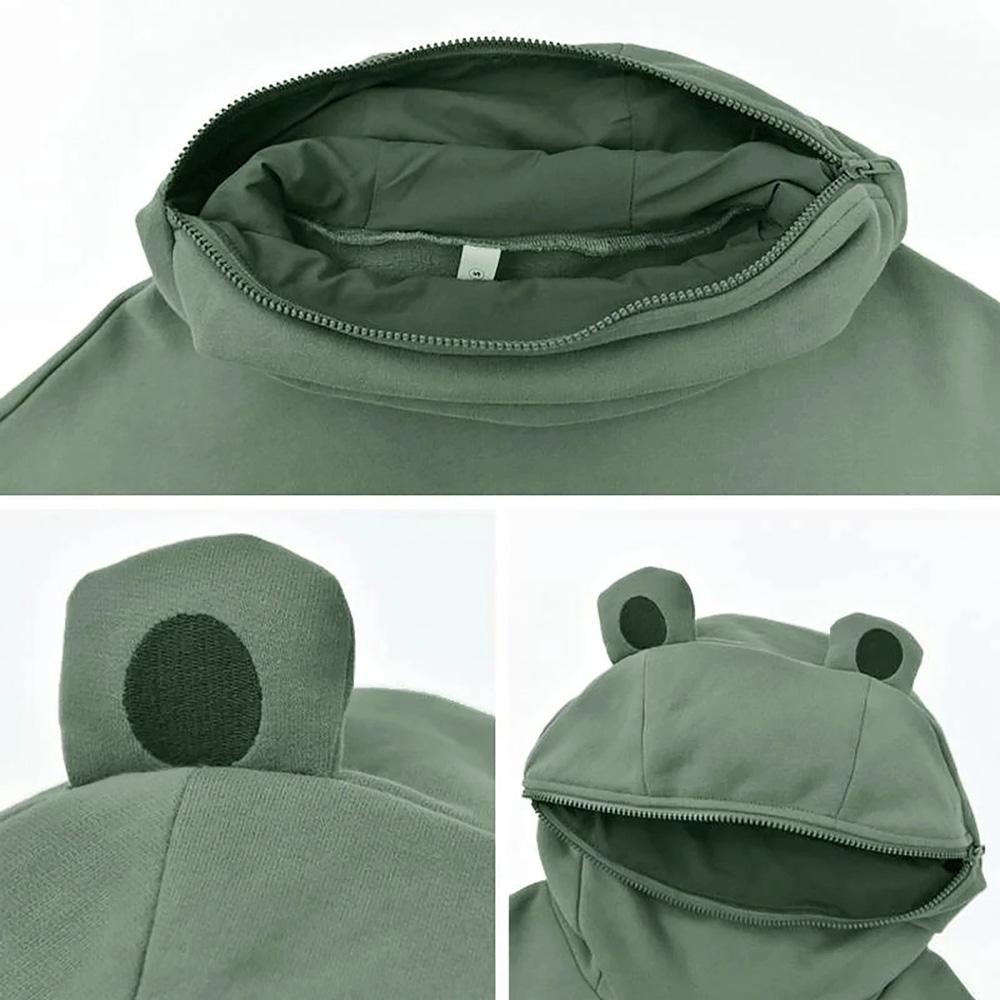 Dámská mikina Frog Hoodie Oversized Harajuku Mikiny s kapucí Žena Podzim Zima Velké velikosti Běžné Kapesní Mikiny Pulovry Topy