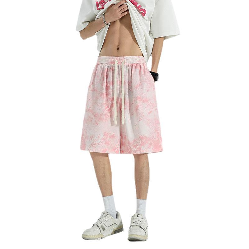 Letnie Spodnie Plażowe Męskie Spodnie Outdoorowe Drukowane Spodnie Pięciokwartowe Para Wakacje na Plaży Casualowe Spodnie