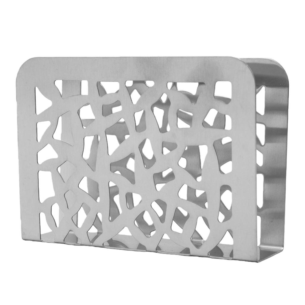 Tabletop Napkin Holder Stainless Steel Hollowed Metal Paper Napkin Holder Tissue Dispenser for Kitchen Countertop Bar