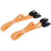 2X 40Cm Sata 3 Iii 3.0 Data Cable 6Gbps For Hdd Ssd With Angle & Lead Clip
