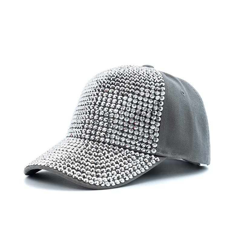 Sunshade new Korean trendy full diamond baseball cap neutral wind foreign trade rhinestone adult wide-brimmed hat