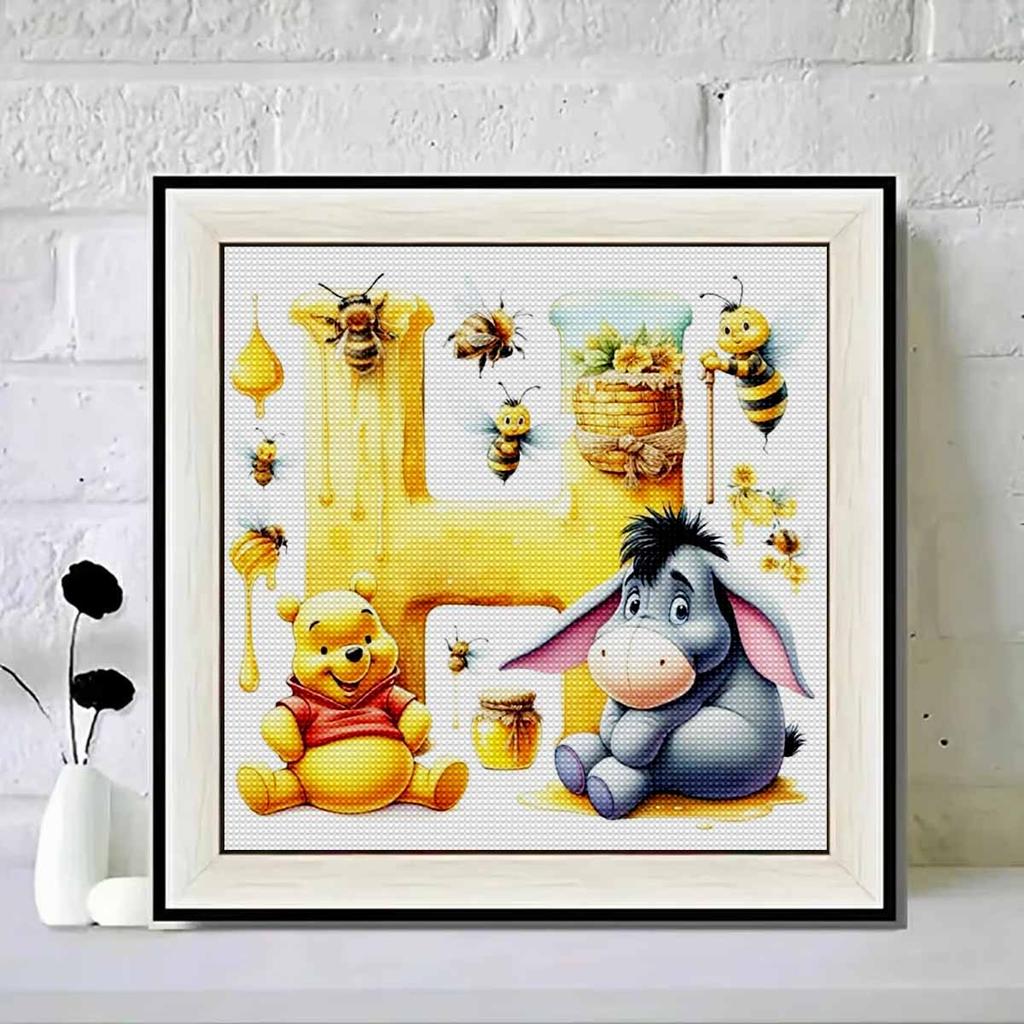 DIY Diamond Painting Round Diamond The Letters "H" In Vini and Eeyore Full Diamond Mosaic Home Decoration Painting Cross Stitch Kit