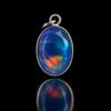 17,90 Karat Natürlicher Opal 925er Sterlingsilber Oval Geschliffener Edelstein Anhänger ZERTIFIZIERT