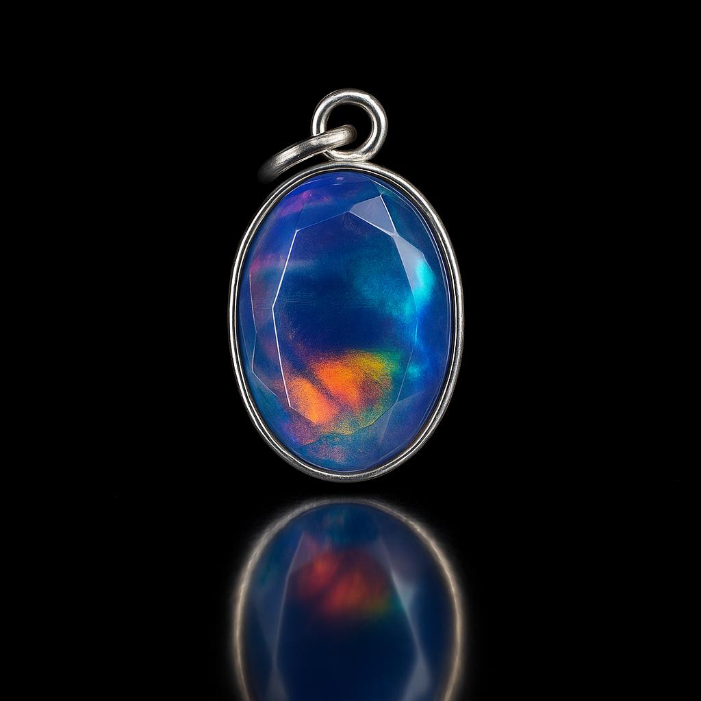 17,90 Karat Natürlicher Opal 925er Sterlingsilber Oval Geschliffener Edelstein Anhänger ZERTIFIZIERT