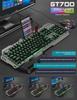 Mechanical Feel Gaming Keyboard & Mouse Set with Luminous Floating Keycaps, Metal Wired USB - Hot Sale