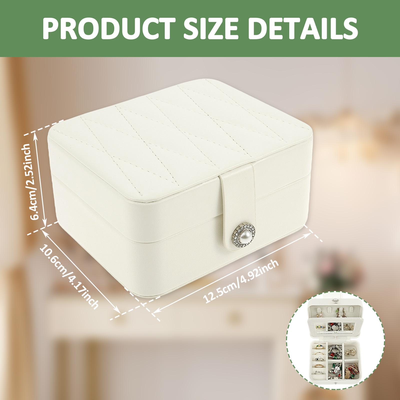 

Portable Jewelry Storage Box Mini Travel Jewelry Box Sqaure Jewelry Storage Case Earrings Necklace Ring Organizer Display белый