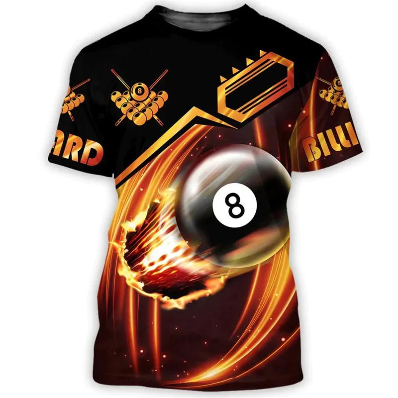 

Billiards Snooker 3D Printed Men s T Shirt Tops Summer Casual Sweatshirt Oversized Short Sleeve Pullover Personalized T-Shirts XXS