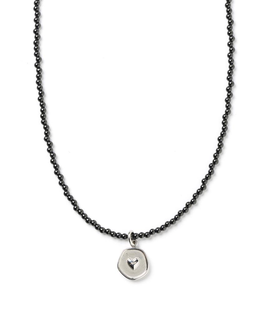 Polalita Mini Black Heart Charm Necklace (Plt-Nl-050_Bk)