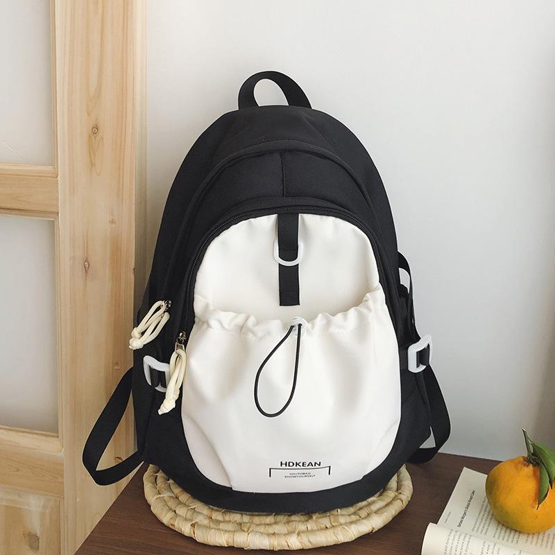 Sweet niche color matching girl backpack new versatile high school student schoolbag commuter travel backpack