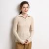Women's Soft Cashmere Half-Zip Lapel Sweater - Slim Fit, Warm & Gentle Winter 2026 Style