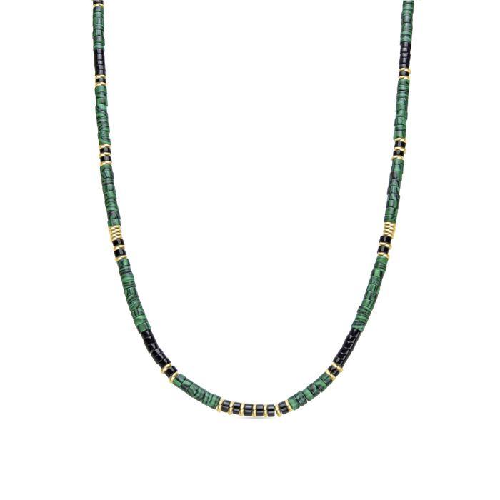 Collier - Luxenter - Ilmina - Argent 925 - Malachite - Or 18k