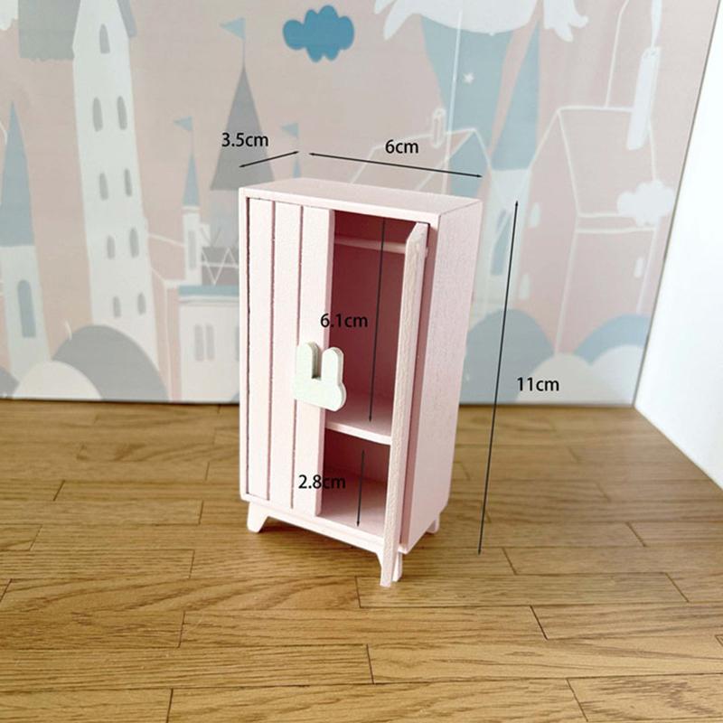 1:12 Dollhouse Miniature Wardrobe Storage Cabinet Multi-Layer Lockers Model Furniture Decor Toy Doll House Accessories