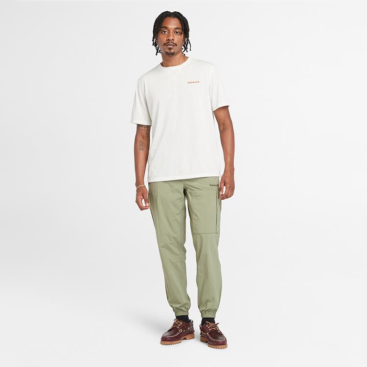 Timberland UV Protection Quick-Dry Short Sleeve T-Shirt Men Tops Vintage-White A5YZ7-CM9