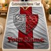 Flannel BlanketVfB Stuttgart FC Custom Name Text Personalized Soft Warm Throw Blanket Home Decor Gift