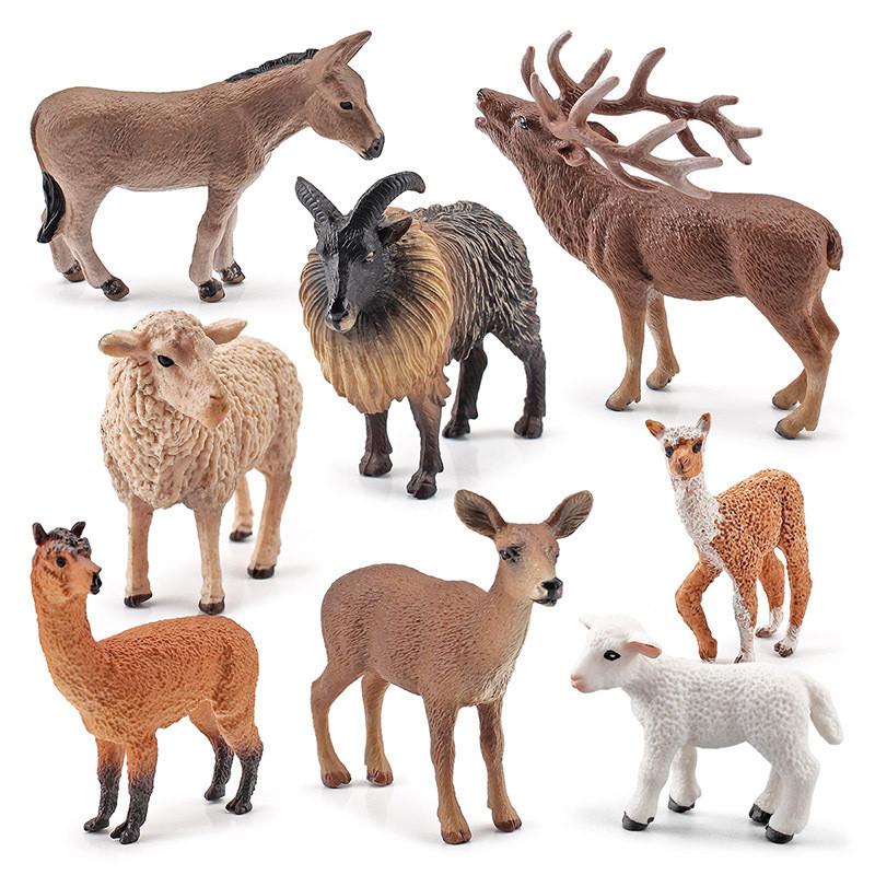 Donkey Alpaca Sheep Model Collection Pvc Figures For Home Decor And Educational Display