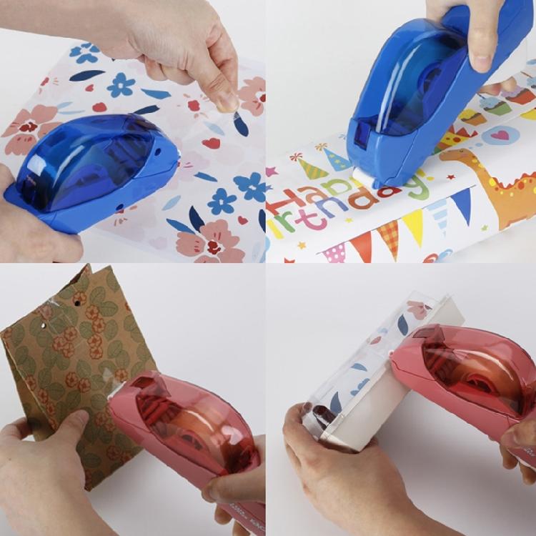 Automatic Tape Dispenser with 2Rolls of 12mm Tapes for Carton Box Sealing Ergonomic Handheld Tape Cutter for Shipping