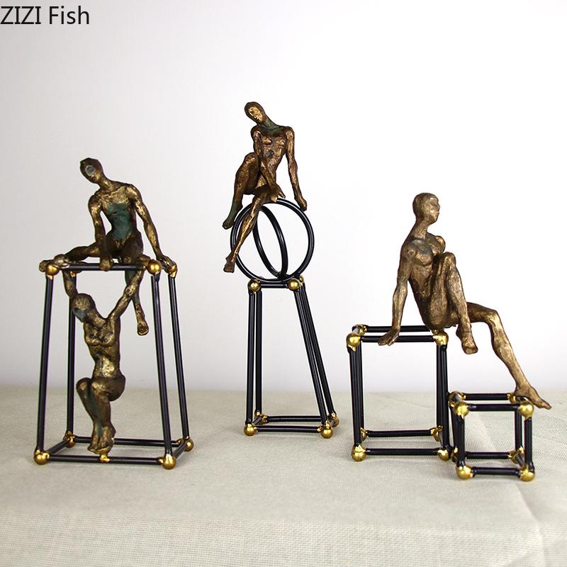 Abstract Figures Statue Acrobat Ornaments Desk Decoration Minimalist Modern Character Resin Sculpture Room Aesthetic Decor