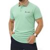 Men's Contrast Collar Short Sleeve Polo Paris Eiffel Tower Print Breathable Casual Tops