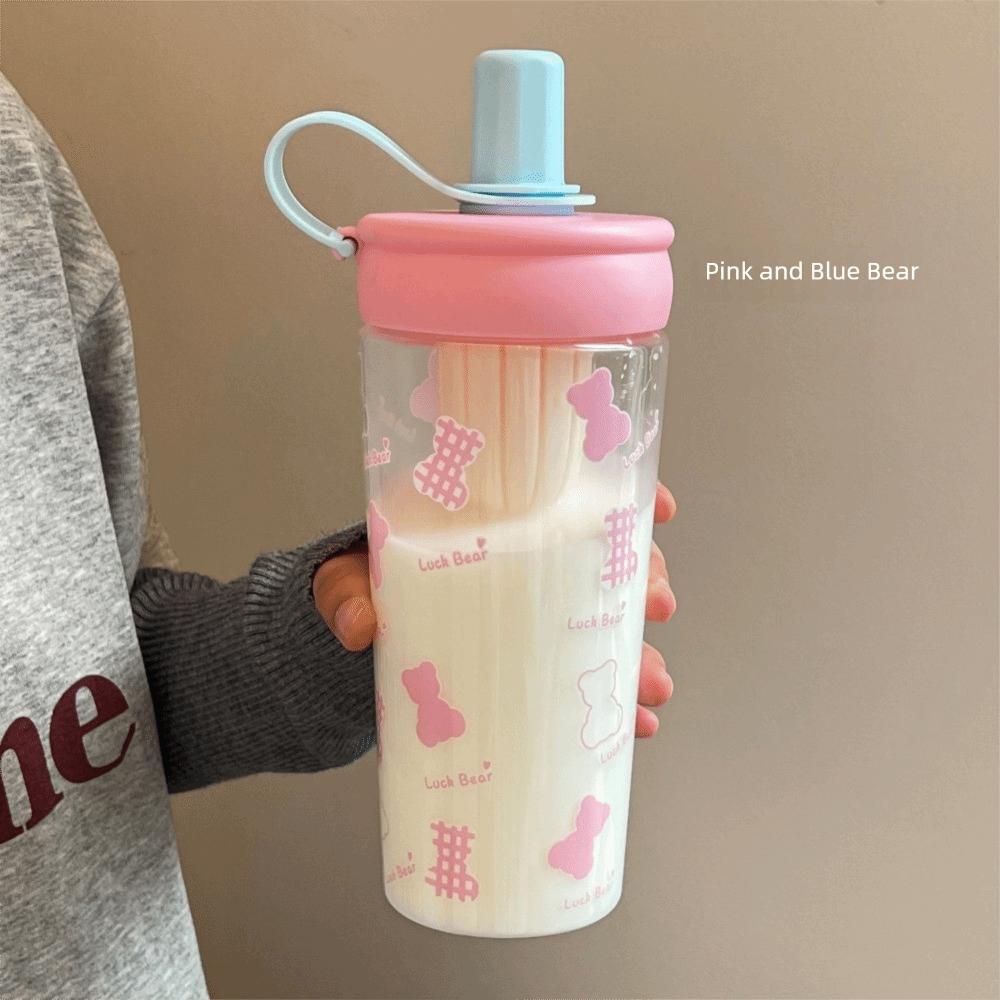 Portable 700ml Straw Cup Animal Large Capacity Cup With Lid Straw Drinkware Water Bottle for Juice Milk