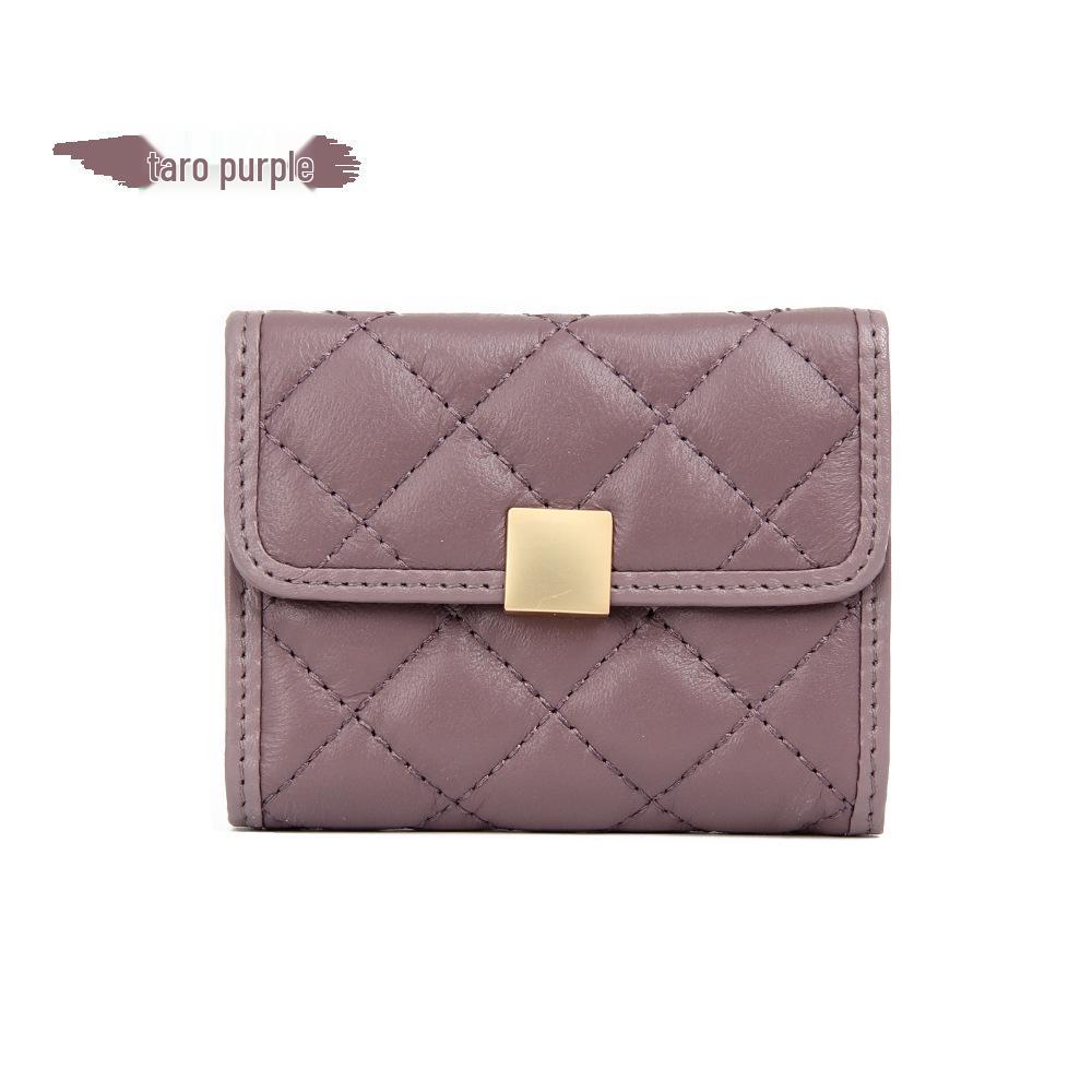 

Противокражный RFID кошелек-аккордеон для нескольких карт из овчины, вместительный чехол для ID из натуральной кожи для женщин лиловый