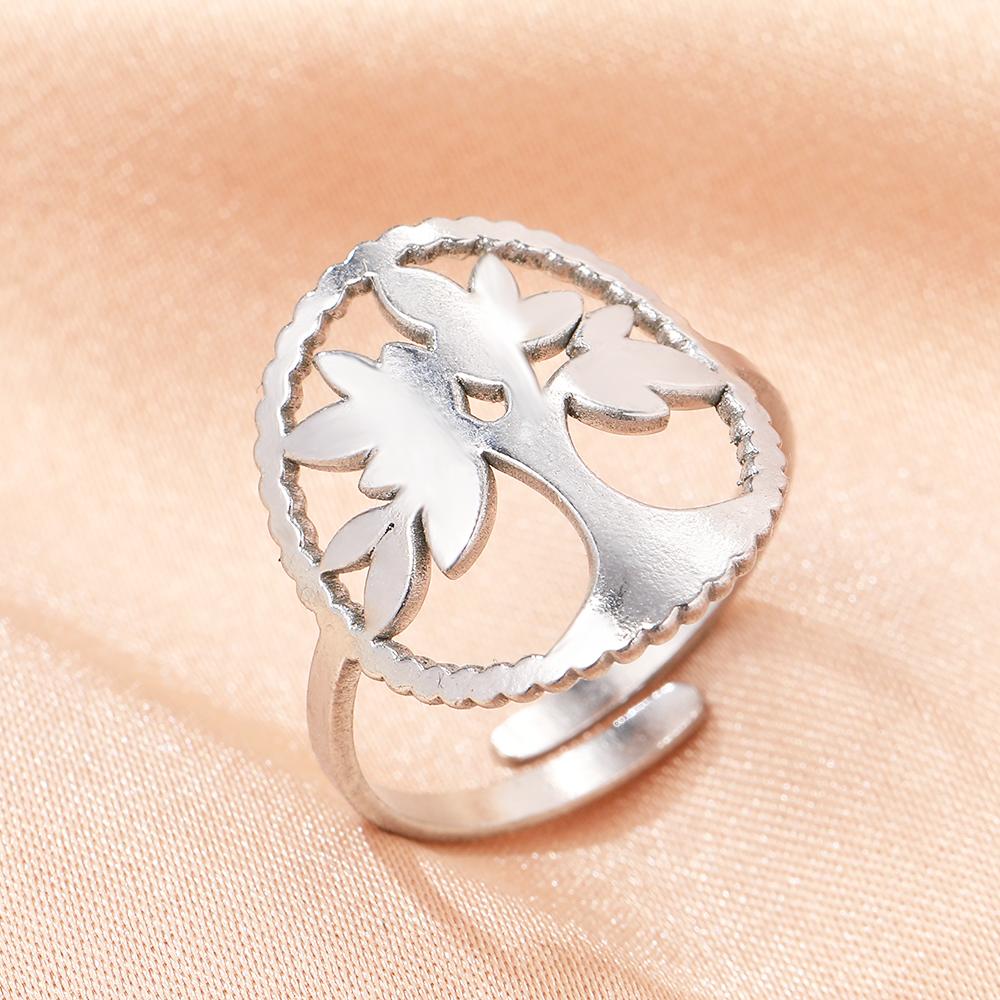 

Кольца из нержавеющей стали Винтажные Элегантные Клевер Удачи Геометрические Полые Регулируемое Кольцо с Открытием Для Женщин Циркон Свадебные Подарки Новые