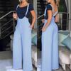 European and American Women Clothes Suspenders High Waist Sleeveless Casual Pants High Waisted Casual Pants