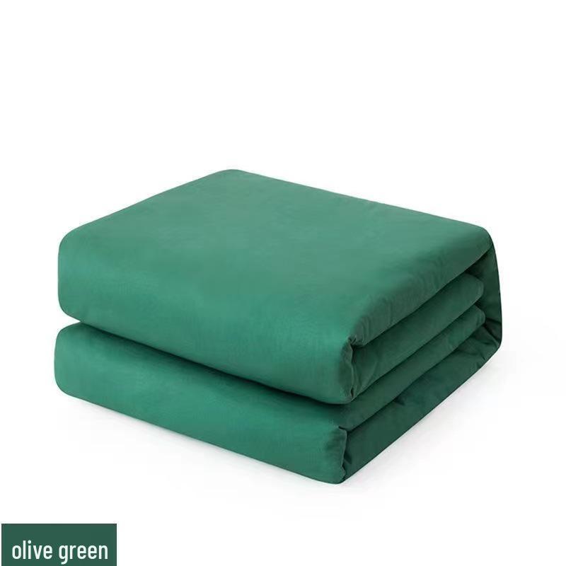 Dormitory Bedding: Green Cotton Quilt Set - 6 Pieces, Moisture-Proof, Student Size Options