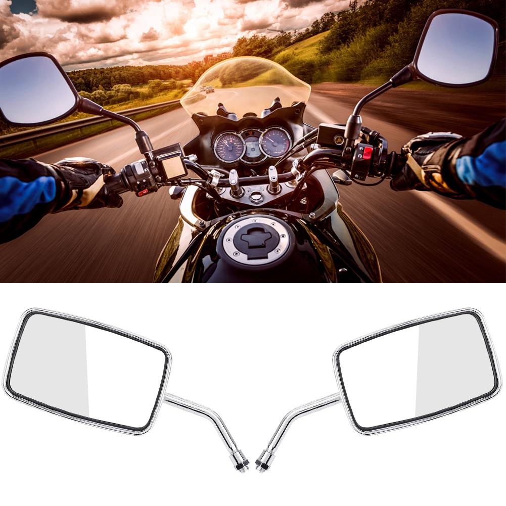 2ks Motocykl Street Bike upravené čtvercové zpětné zrcátko Zadní zpětná zrcátka Chrome