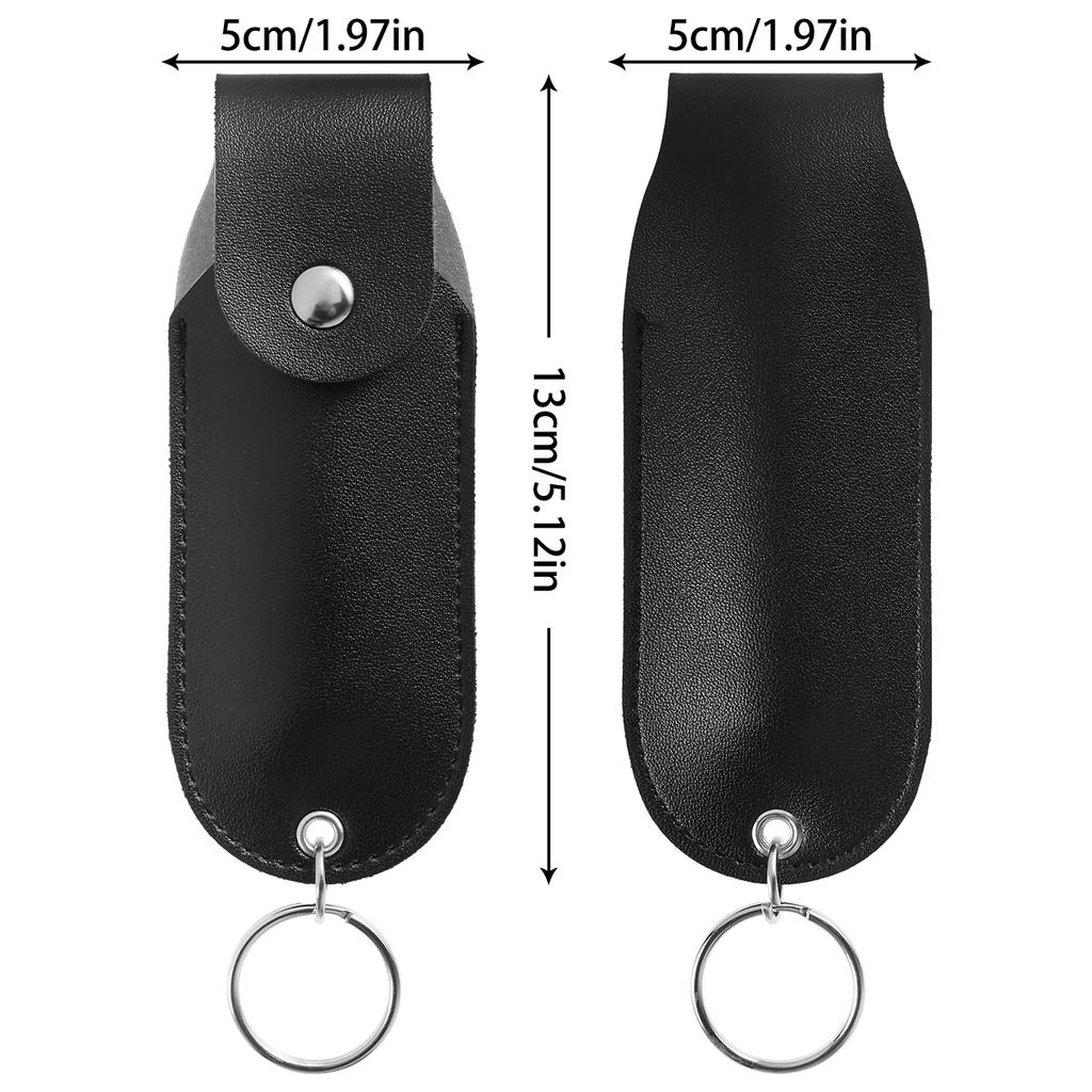 1/2/3Pcs Pepper Spray Pouch PU Leather Pepper Spray Holster Portable Self Defense Spray Leather Holder Mini Keychain for Women