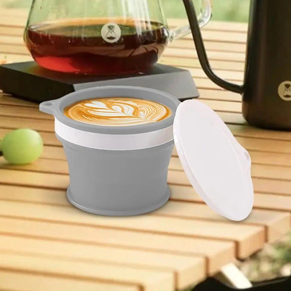 with Carabiner Silicone Drinking Cup Portable Retractable Camping Cup Foldable Travel Mug Coffee