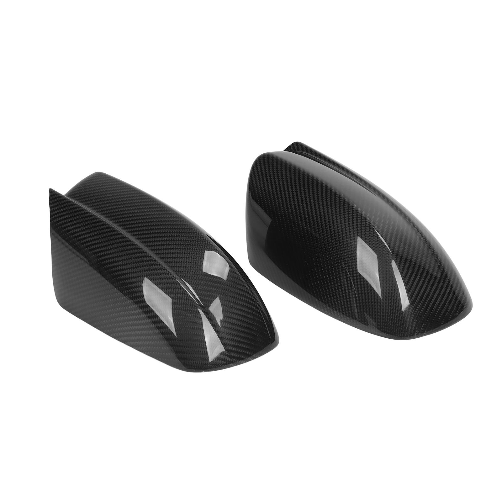 Pair Rear View Mirror Cover Glossy Carbon Fiber Left Right Replacement for Dodge Charger 2011‑2021