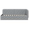 Corner Bed Frame Light Grey 80 X 200 Cm Fabric