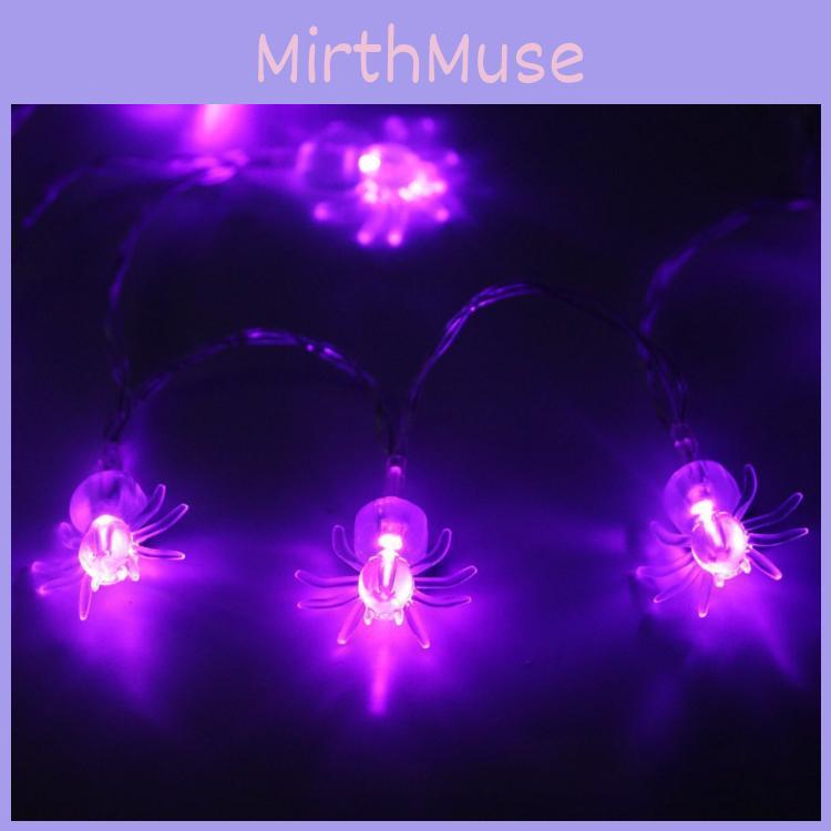 Timelessly Designed Purple Bat And Spider Led String Lights For Festive Occasions