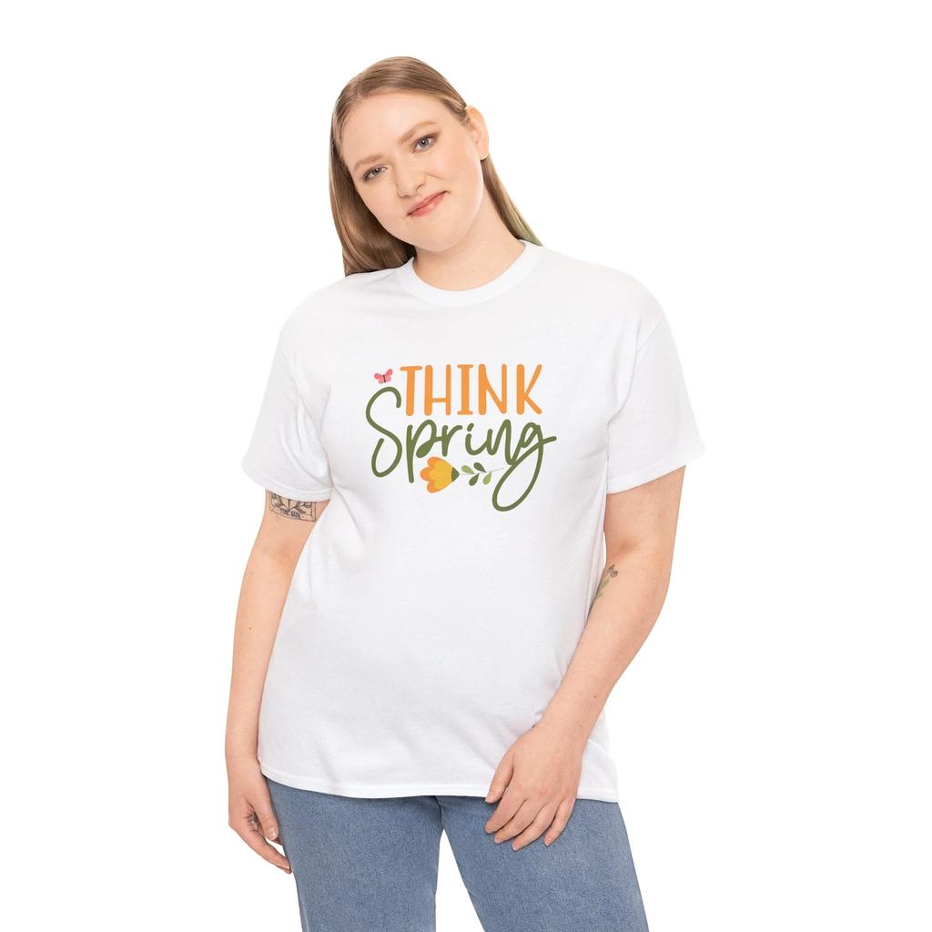 Think Spring T-Shirt | Happy Season & Floral Delight Tee | Spring Vibes