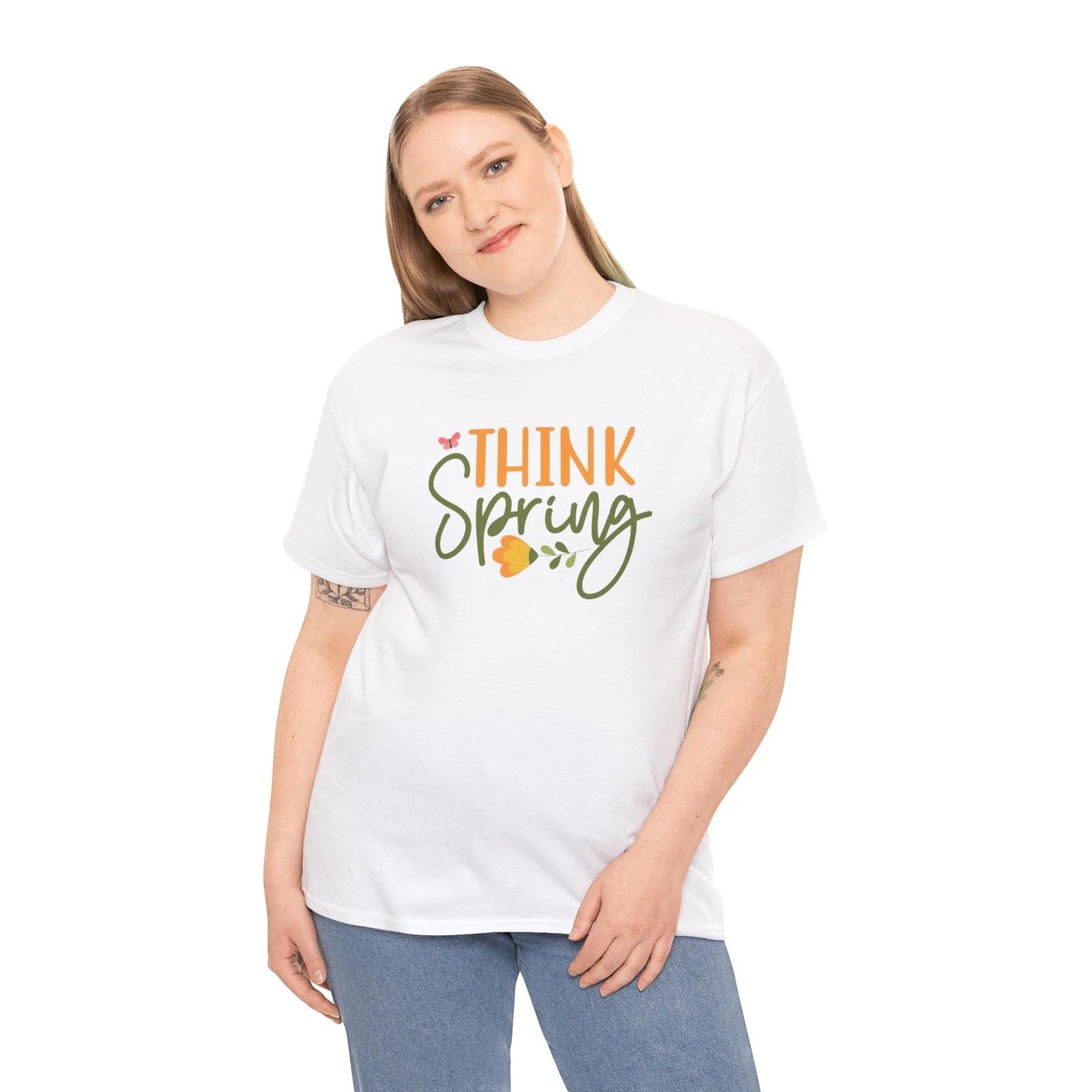 Think Spring T-Shirt | Happy Season & Floral Delight Tee | Spring Vibes XL