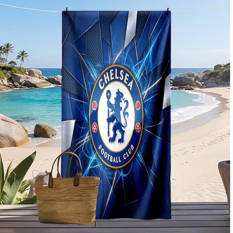 Chelsea FC Printed Beach Towel Quick Dry Soft TowelPortable Large Rectangular Beach Blanket for Travel Swimming Pool