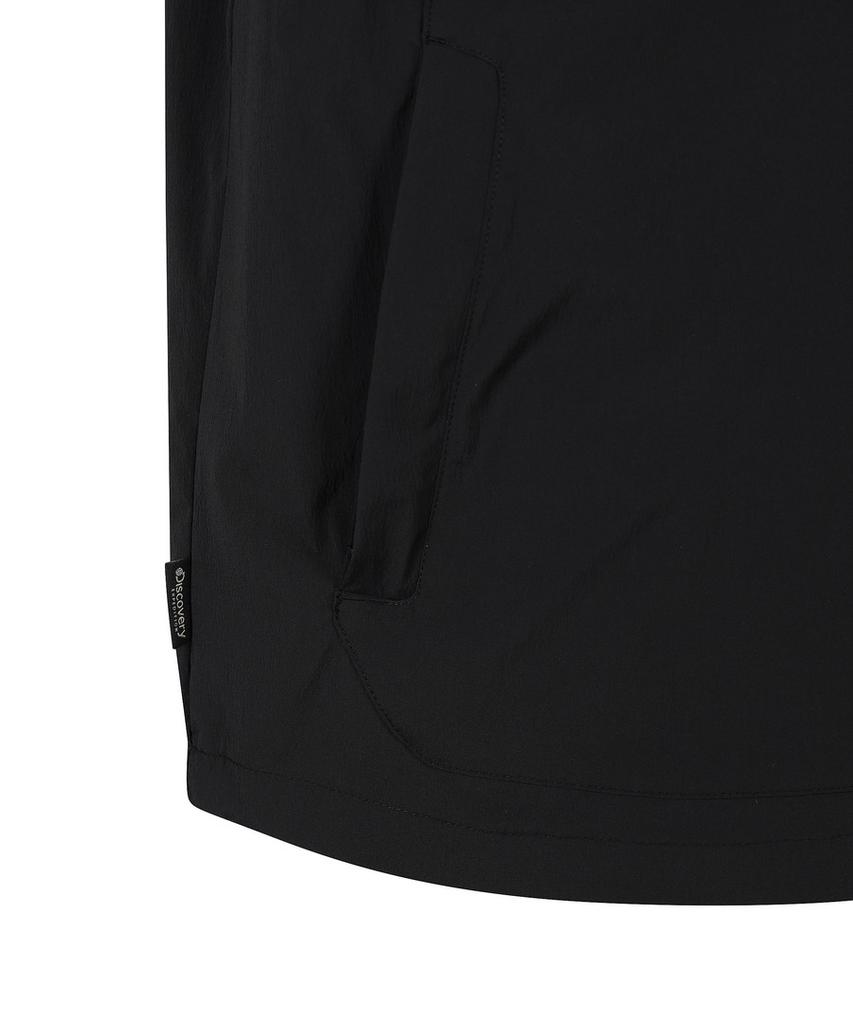DISCOVERY EXPEDITION Uni Freshvent Lightweight Woven Training Short Sleeve Hooded Anorak (Black)