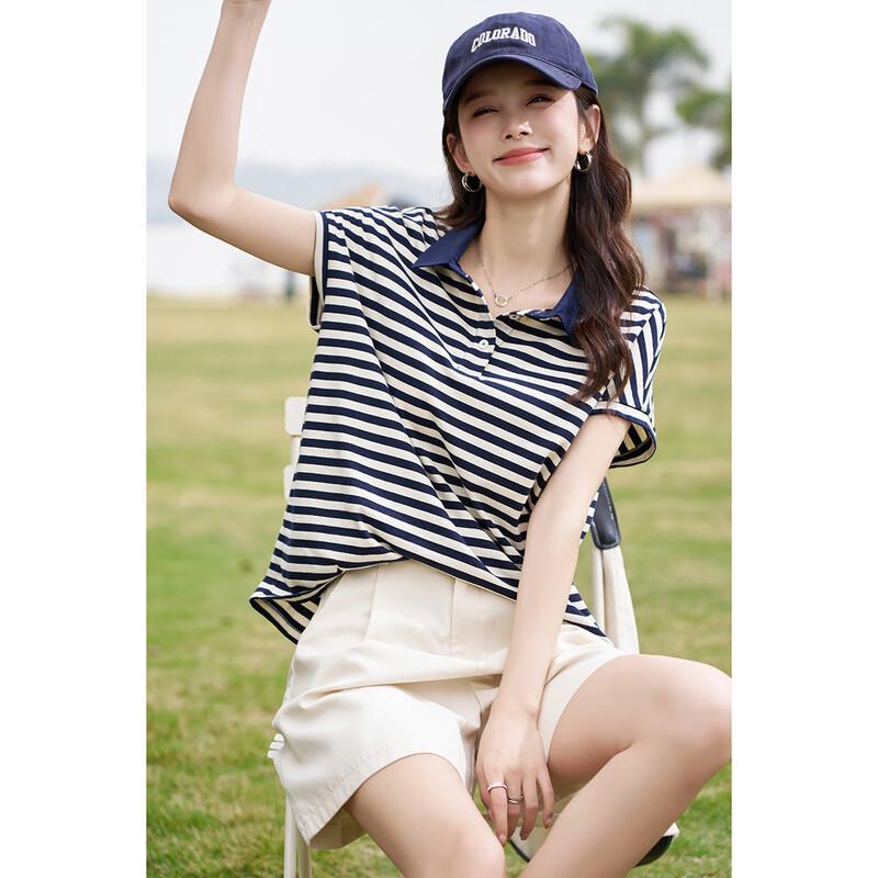

Demana Women s Striped Polo T-Shirt XL